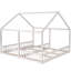 Lit plateforme blanc avec lit simple - deux lits partagés, cadre, garde-corps, assemblage simple 2 en un, blanc, pin et construction robustes, lit facile à assembler-625999876