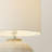 Takefumi Linen Drum Lamp Shade Stone Grey Ribbed Ceramic Small Table Lamp with Bulb-2094393056