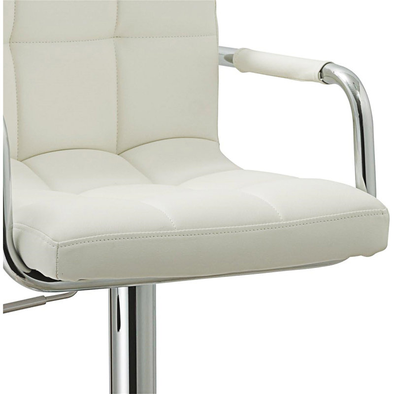 Upholstered Adjustable Swivel Arm Bar Stool
