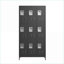 Casiers | 9 casiers de rangement sécurisés à 9 portes de 72 po de hauteur avec serrures individuelles, pour bureau scolaire, gris anthracite | Moderne | Chambre à coucher