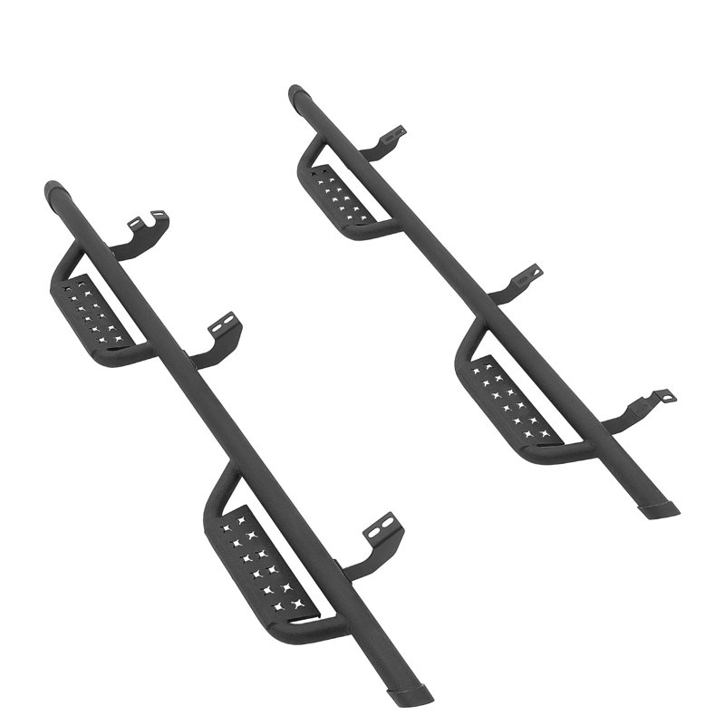 Running Boards, 4-Inch Side Steps for 2024-2025 Toyota Tacoma Double Cab, Black Carbon Steel Nerf Bars, 550 lbs Weight Capacity, Durable Non-Slip Surface with Corrosion-Resistant Coating