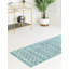 Tapis bleu turquoise en polypropylène tissé à la machine Briehn-860863646