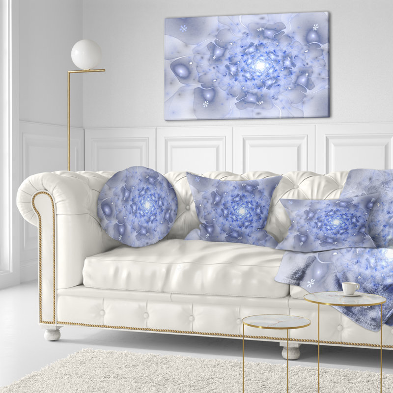 Coussin lombaire floral fractal scintillant