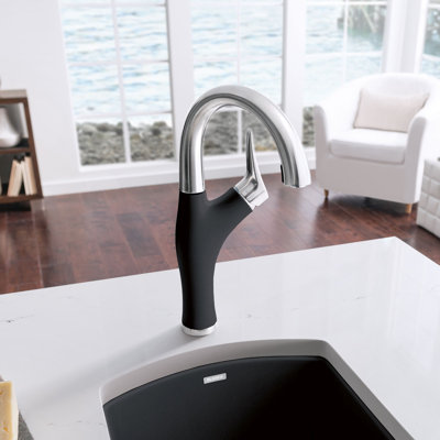 Artona Pull-Down Dual-Spray Bar Faucet - PVD Steel/Anthracite