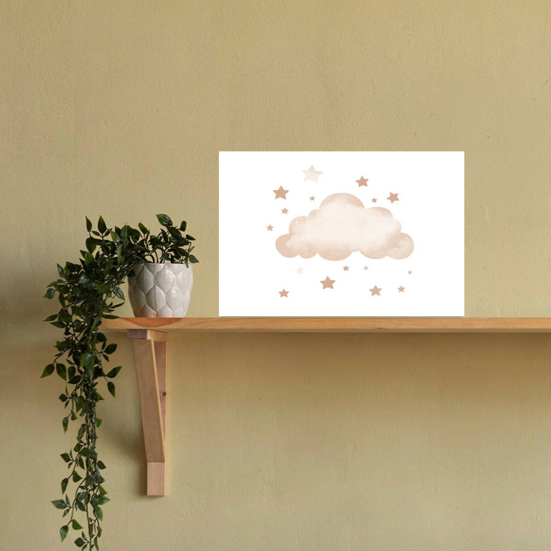 Dreamy Watercolor Cloud Abstract Delicate Dreamy Landscape Nature Wall Art Print by Mathieu - Wrapped Canvas Print