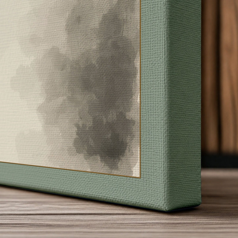 Bamboo in Mist Japandi - Wrapped Canvas, 18x12 - 45.7 x 30.5 cm, Sage Border