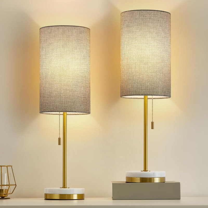 Dyre Table Lamp, Gold, Gray