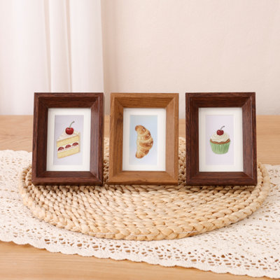 Mini 3-inch Photo Frame – Mdf Wood With Veneer And Real Glass Cover
