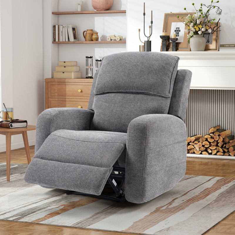 Fauteuil inclinable manuel rembourré l 34,3 po Emersen, Gris