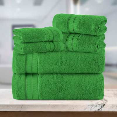 Elegant Comfort Luxury 6-Piece Towel Set, Premium Soft 100% Turkish Cotton, Three Line Popcorn Design 2 Bath Towels, 2 Hand Towels And 2 Washcloths Towel Set - Quick-Drying And Absorbent