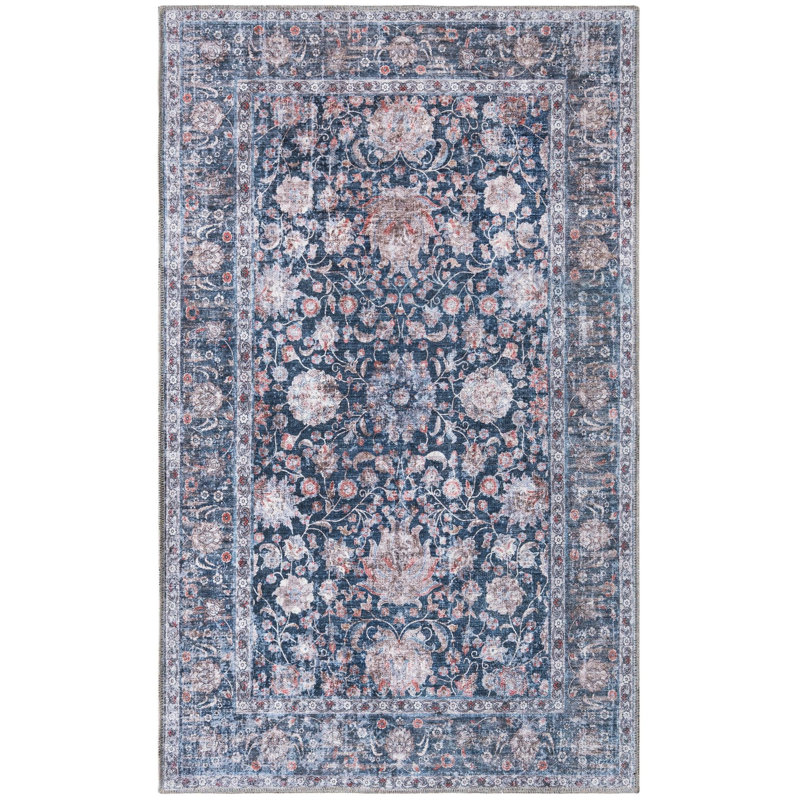 Tapis Samarth Thorine, Bleu, Rectangle 3 pi 3 po x 5 pi 3 po