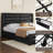 Avelle Vegan Leather Metal Platform Storage Bed with Drawers and Built-In USB Ports-866905213-866769617