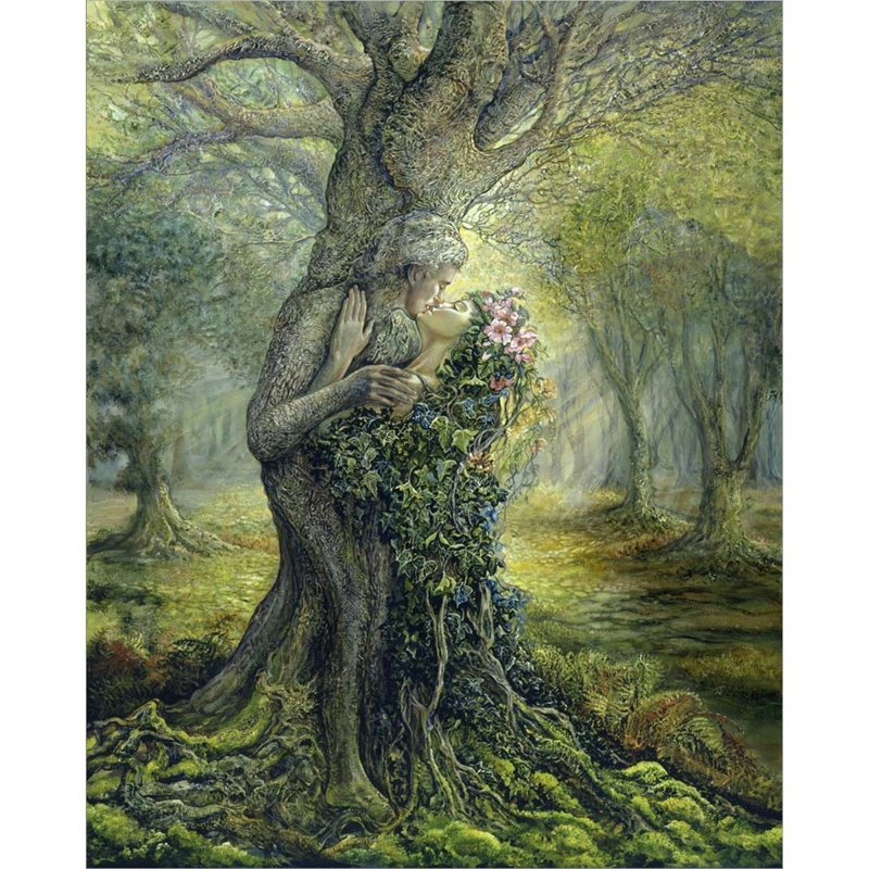 «Dryad and the Tree Spirit» par Josephine Wall, art mural sur toile