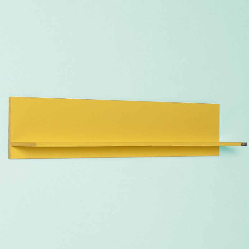 Tablette murale moderne jaune, 47,2 po x 9,8 po x 7,9 po | 100% panneau de particules enduit de mélamine, épaisseur: 0,6 pouce | Conception élégante de couleur unie pour la décoration intérieure, parfaite pour organiser des livres et des objets décoratifs
