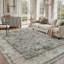 Tapis oriental délavé vintage délavé turquoise / bleu sarcelle-1943994412-1929898717