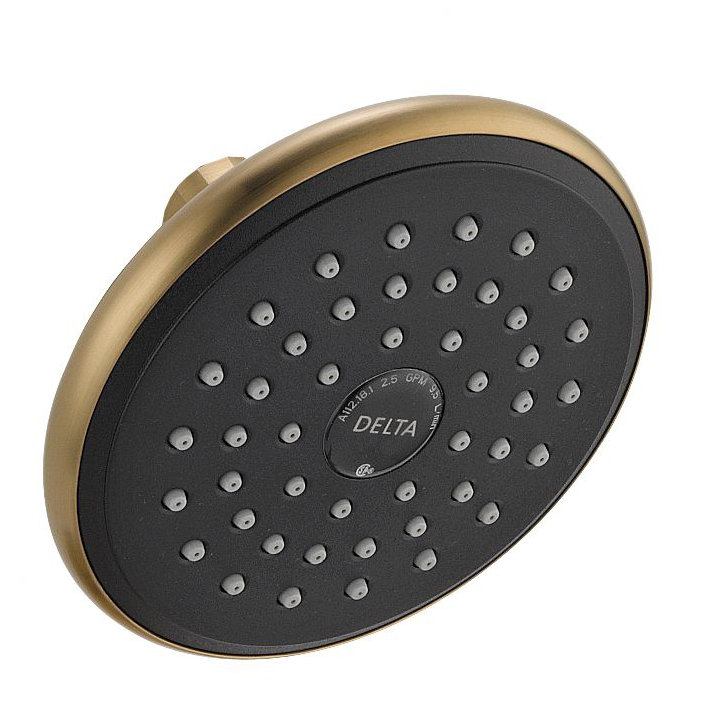 Pomme de douche fixe standard / universelle avec technologie H2Okinetic, Bronze-Champagne lustré