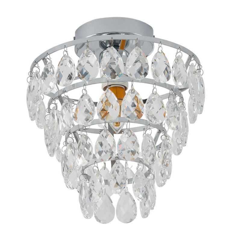 Crystal Semi Flush Mount, Chrome
