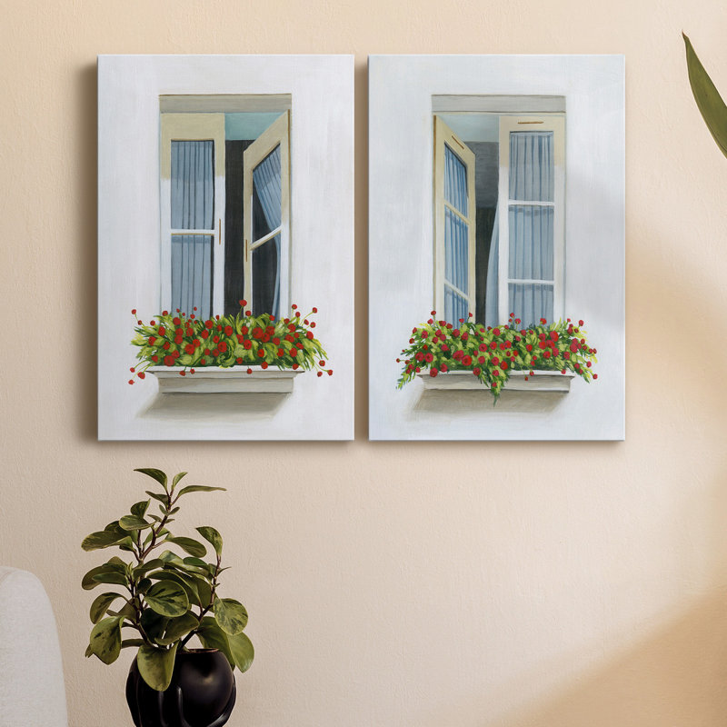 «Through The Drapes I», toile tendue avec châssis de qualité supérieure - prête à être accrochée, H 60 po x l 80 po x P 1 po