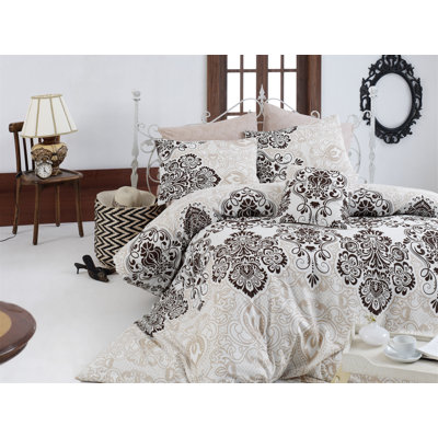 Cotton Damask Duvet Cover Set