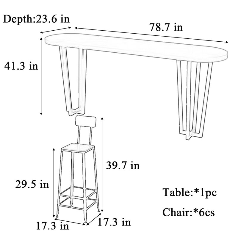 Korey, 41.3"H x 78.7"L x 23.6"W