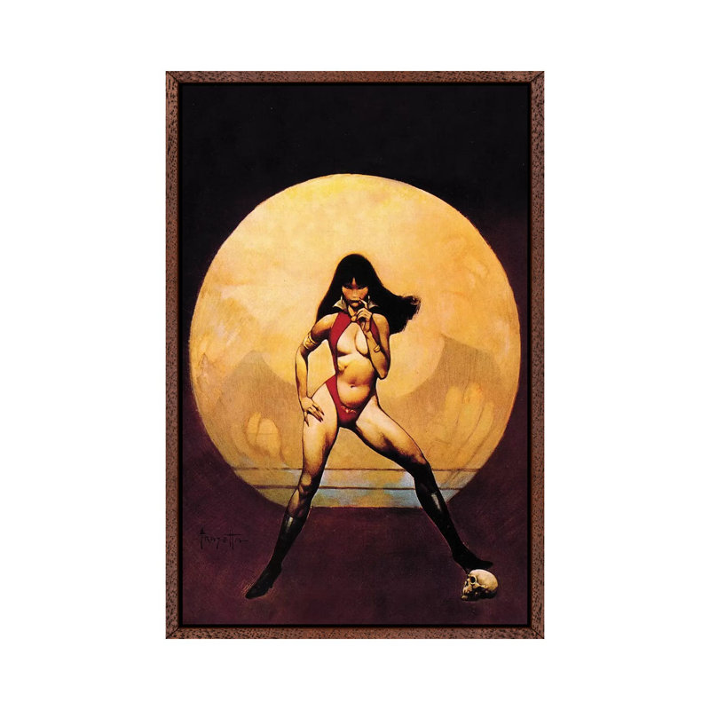 Vampirella 1 Piece Wall Art on Canvas, 66.04 cm H x 45.72 cm W, Classic Brown Wood Framed