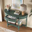 Console demi-lune en bois massif avec tiroir et tablette-537646100