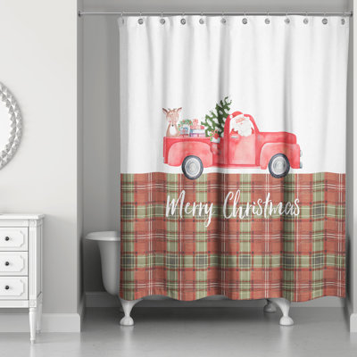 Rideau de douche simple christmas truck Degnan