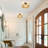 Zendaya   1- Light 11.81" Bohemian Dimmable Hand-woven Paper Rattan Lampshade Semi Flush Mount Ceiling Light for Hallways Storage Rooms Walk-in Closets