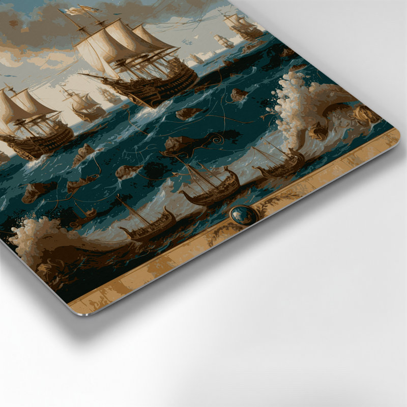 Art nautique brun, "Nautical Trading routes", H 16 po x l 16 po