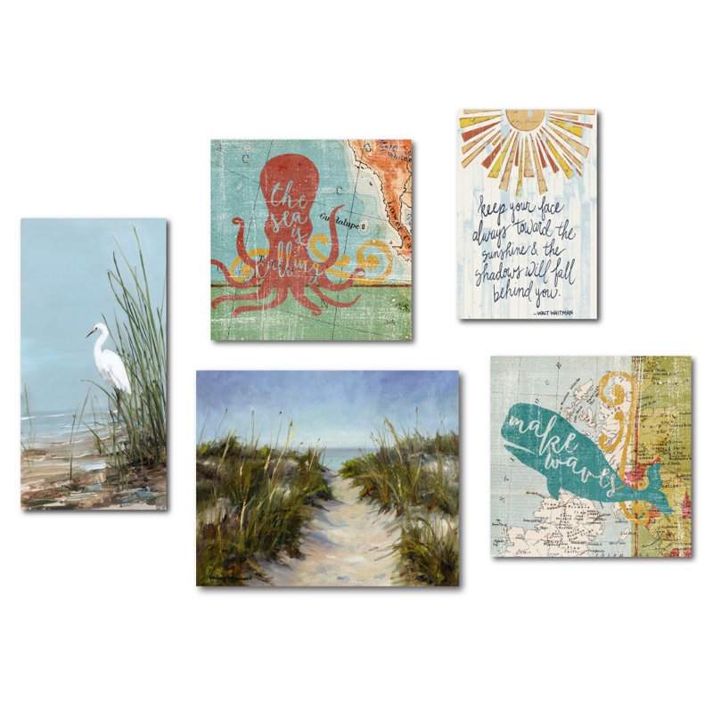 Ensemble de 5 panneaux d’impression sur toile