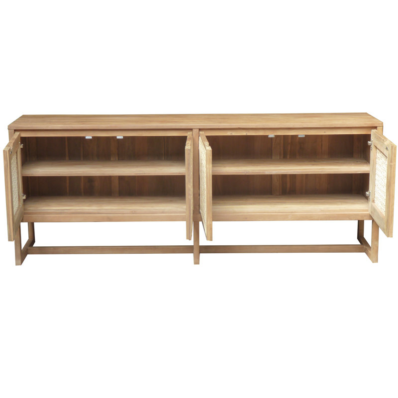Buffet en canne avec 4 portes Stock Wood