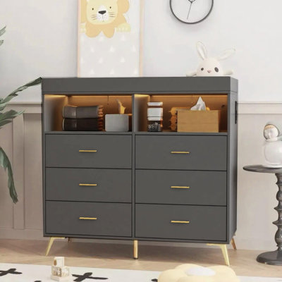 black dressing table with storage Delta Children Classic 4 Drawer Dresser with Changing Top