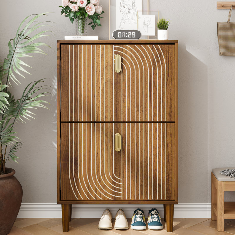 Armoire à chaussures avec attrait minimaliste - Porte et étagères compactes
