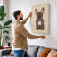 Playful Bulldog Modern - Wrapped Canvas-1670549163-1670549175