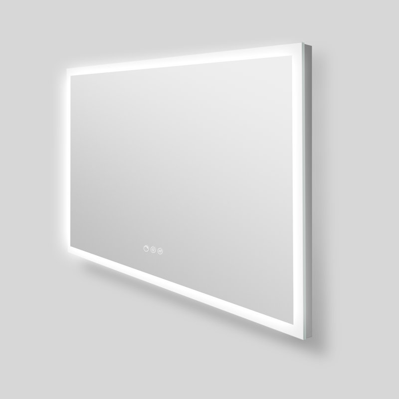 Miroir de salle de bain rectangulaire à DEL sans cadre avec désembueur Streamline, intensité variable, changement de température de couleur