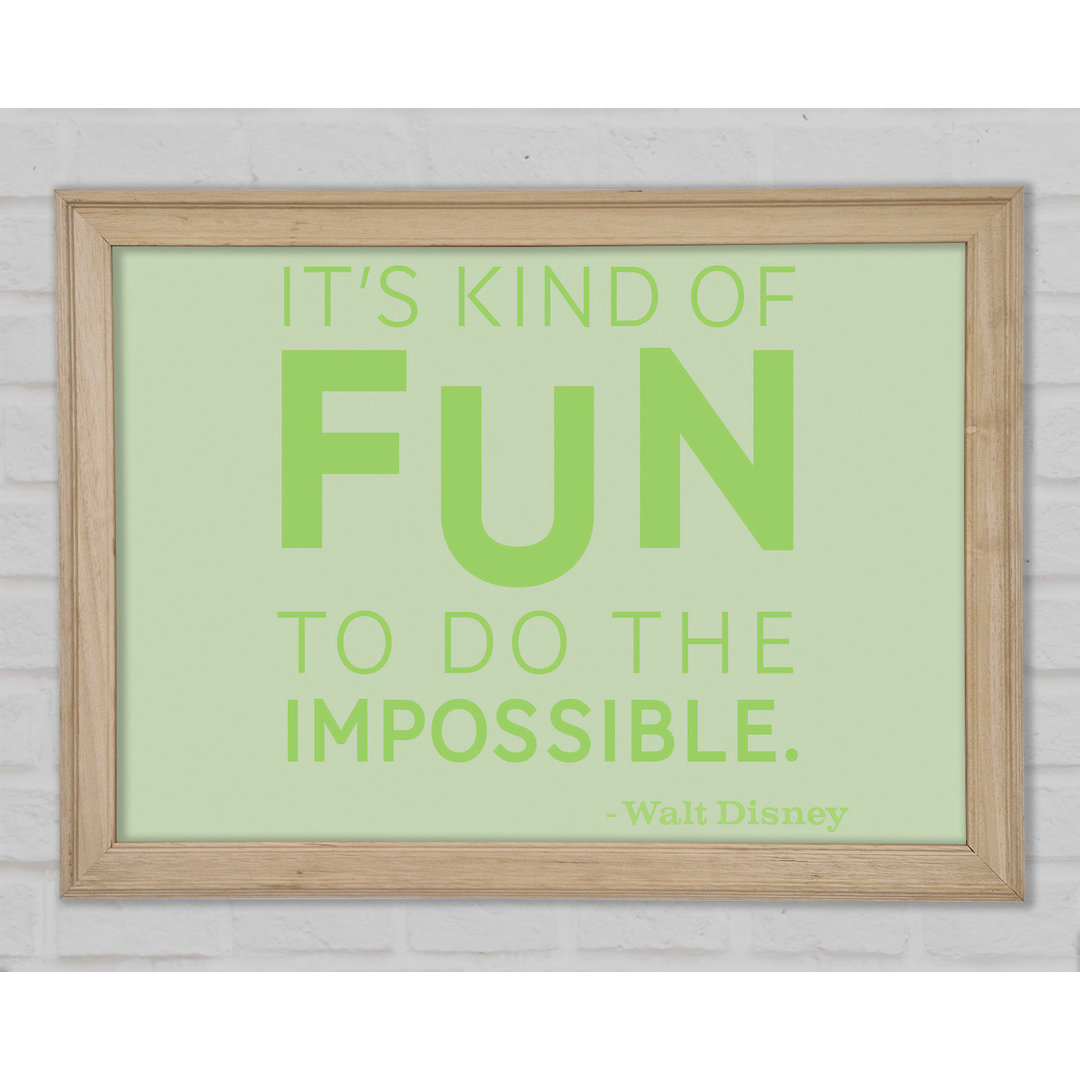 Walt Disney It's Kind of Fun - Einzelner Bilderrahmen Texual Art