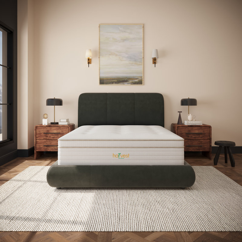 Matelas hybride à plateau-coussin mi-ferme 13 po Organic, Très grand
