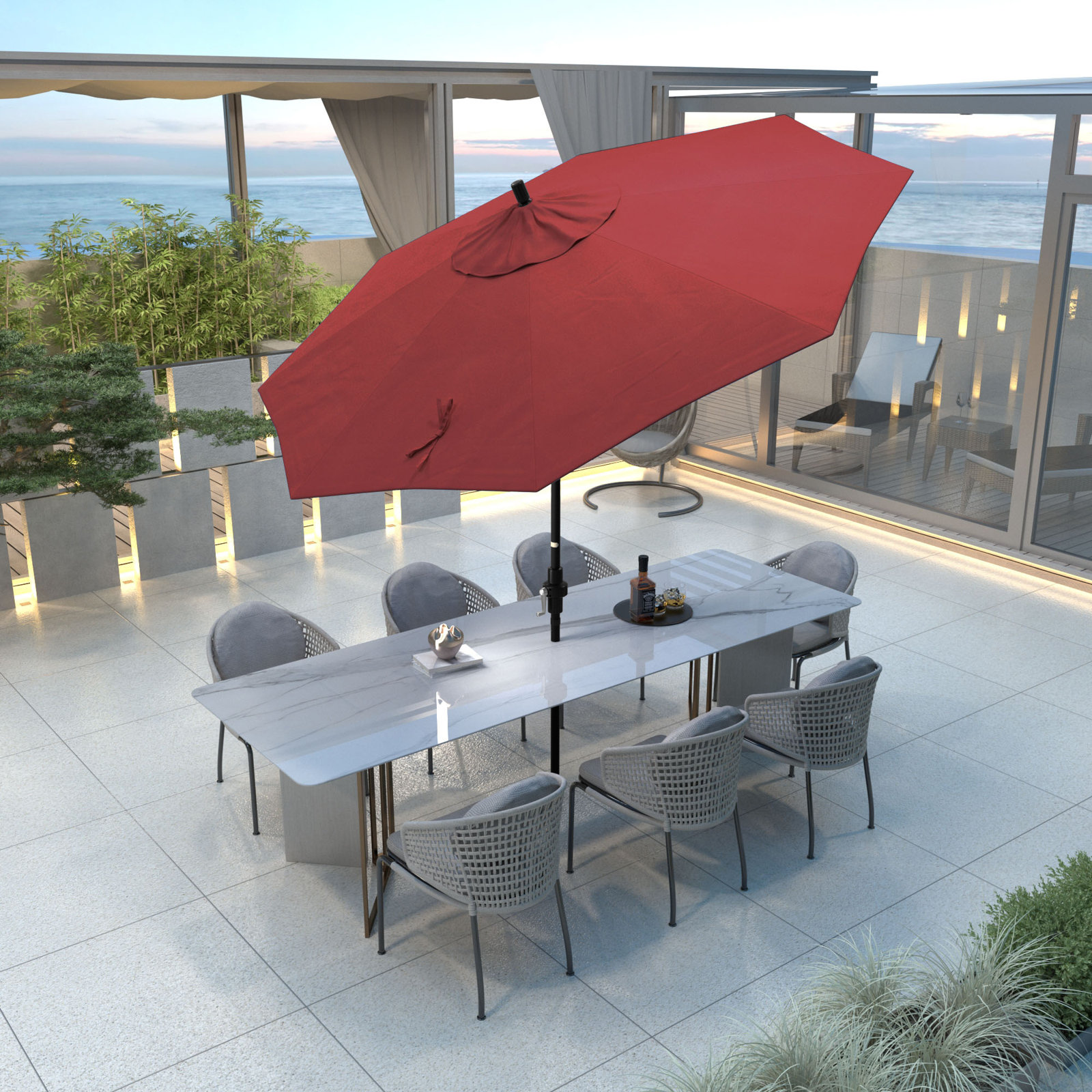 Savi 108'' Outdoor Umbrella, Red - Pacifica
