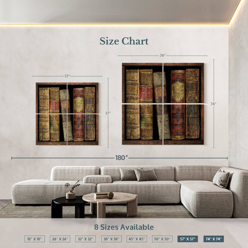 Kerner In The Library I, 57" H x 57" W