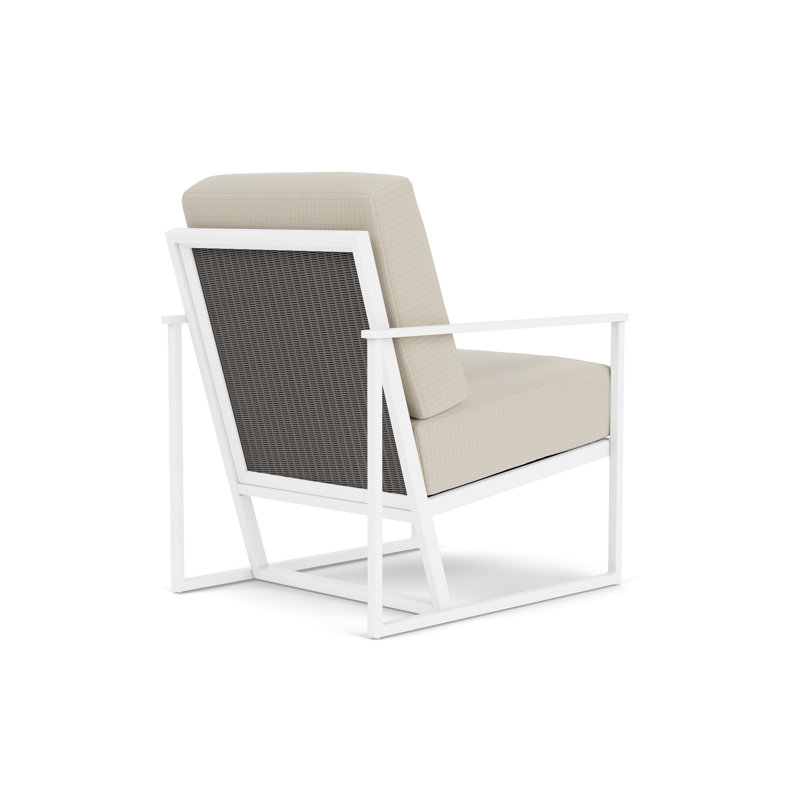 Summit Outdoor Lounge Chair, Matte White, Pewter, Beach Natural