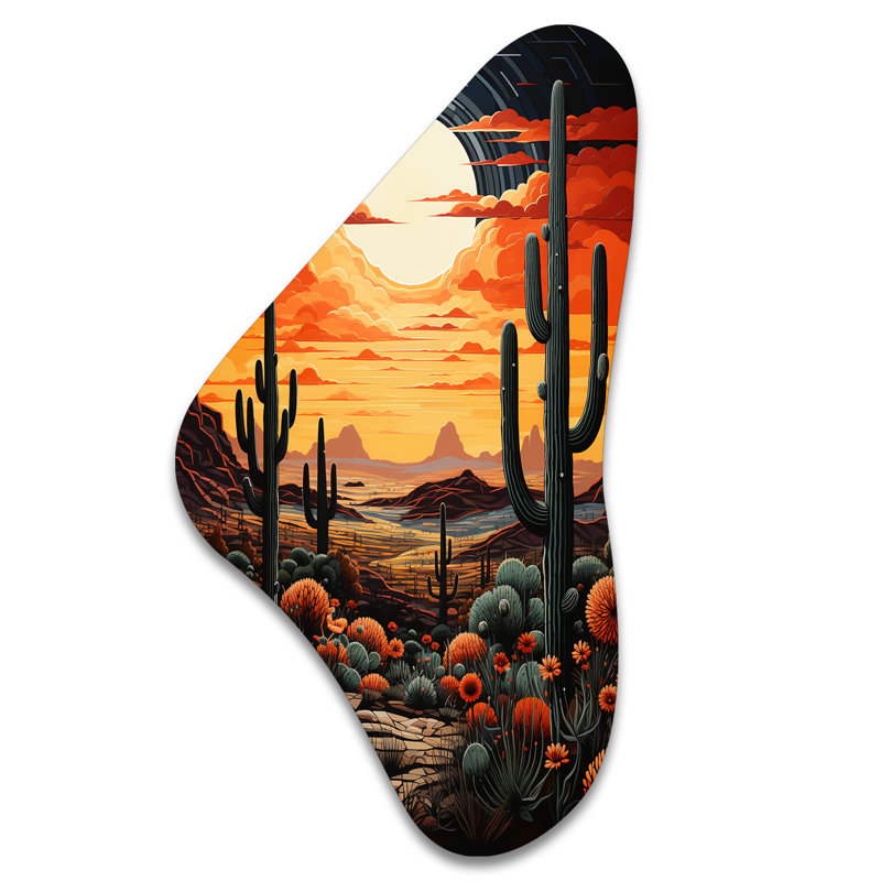 Marquard - art mural asymétrique en forme de cactus Boomerang, H 31 po x l 17 po