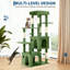 150cm Multi-Level Cat Climbing Tree Cat Tower for Indoor Large Cats, 7 Sisal Posts 2 Cages 2 Balls 4 Perches-1419302305
