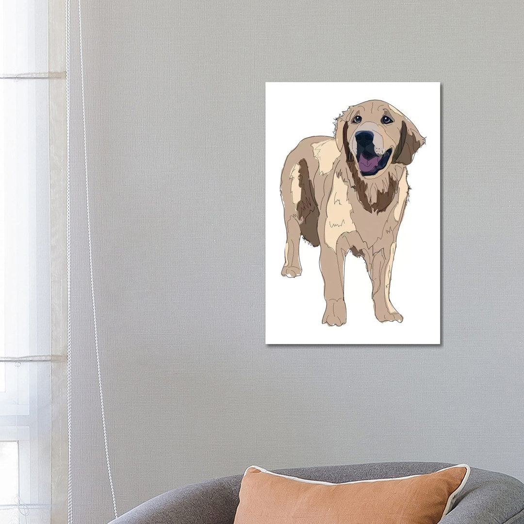 Golden Retreiver von Sketch And Paws - Galerie-verpackte Leinwand Giclée