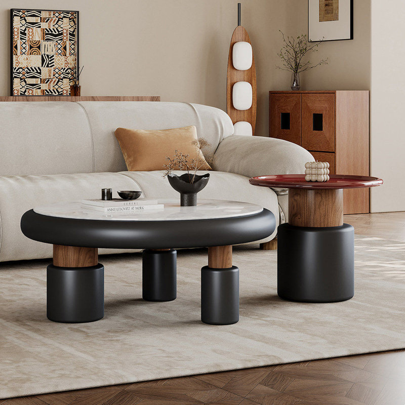 French Style Marble Coffee Table Set