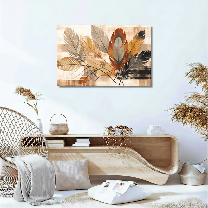 Ensemble de 1 tableau sur toile « Plumes », 24"H x 36"W, Wrapped Canvas