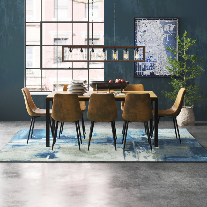 Tapscott 8 - Person Dining Table Sets With 67'' Rectangular Table & 8 Upholstered leather Chairs