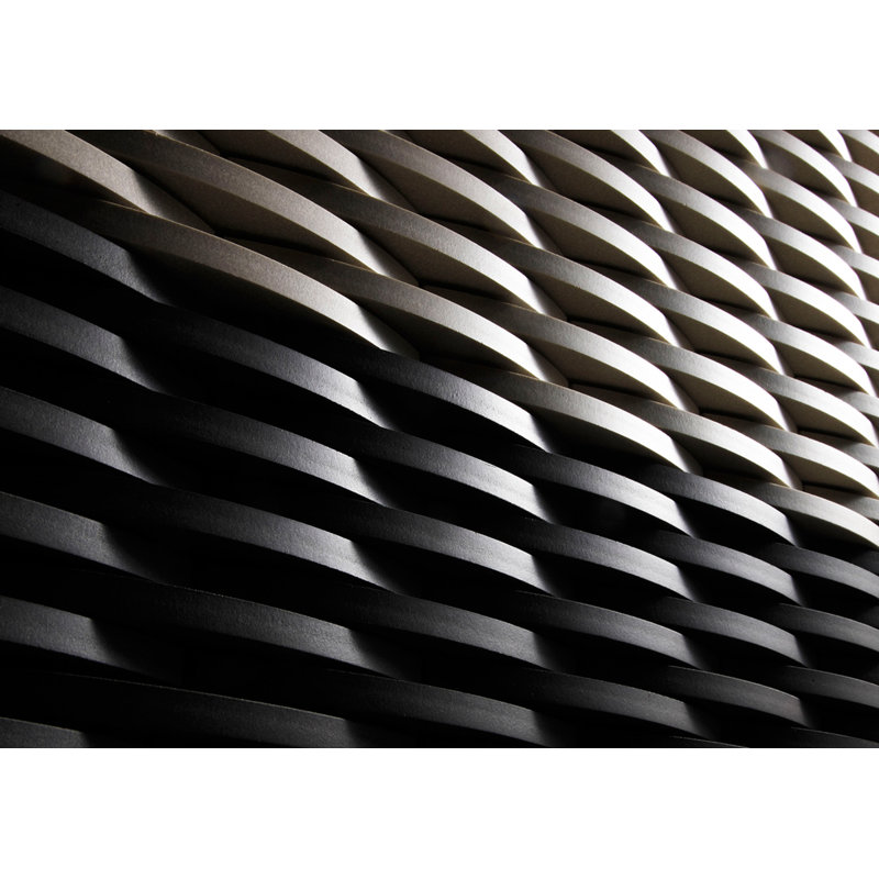Crescent Border 0.39" x 6" Ceramic Linear Mosaic Wall Tile, Black