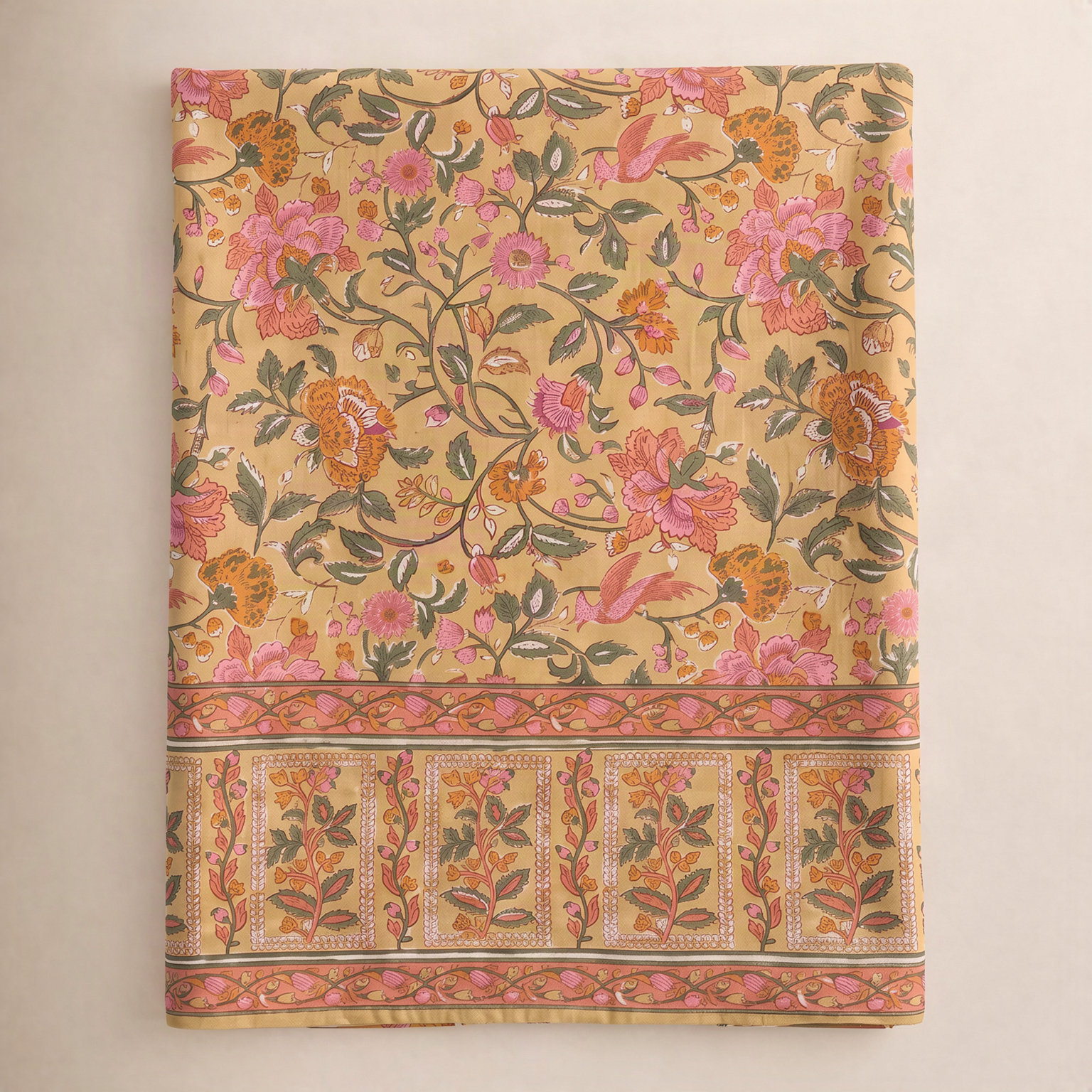Cotton Tablecloth, 128" L x 71" W