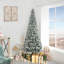 Arbre de Noël artificiel mince givré avec base en métal Frosted Prelit-376579514