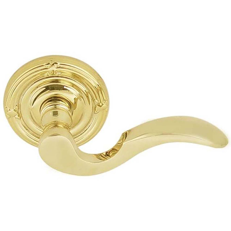 Poignée de porte avec rosette Cortina, Droite, Laiton brillant